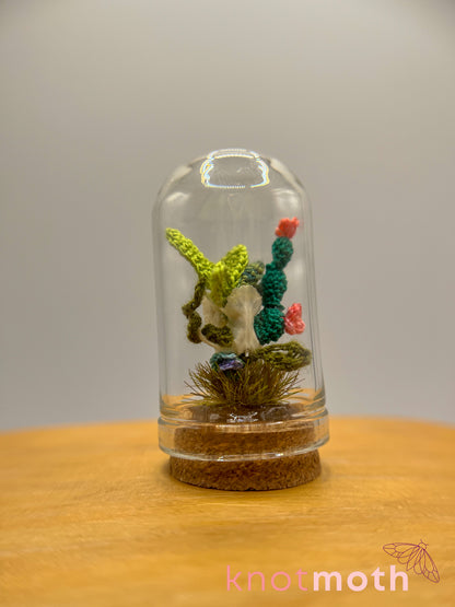 cacti skull micro crochet cloche jar