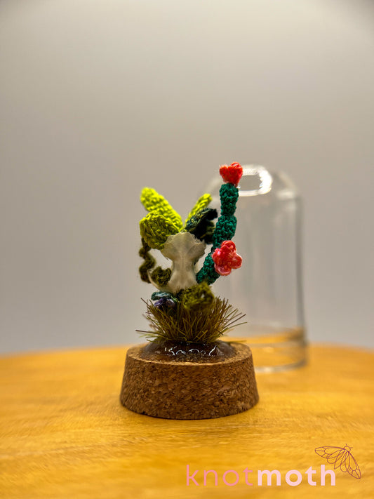 cacti skull micro crochet cloche jar