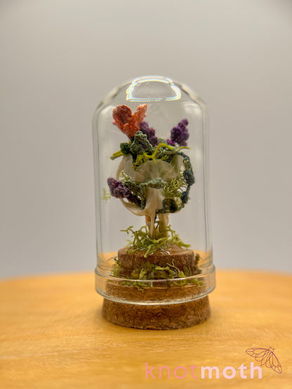 lavender & primrose skull micro crochet cloche jar