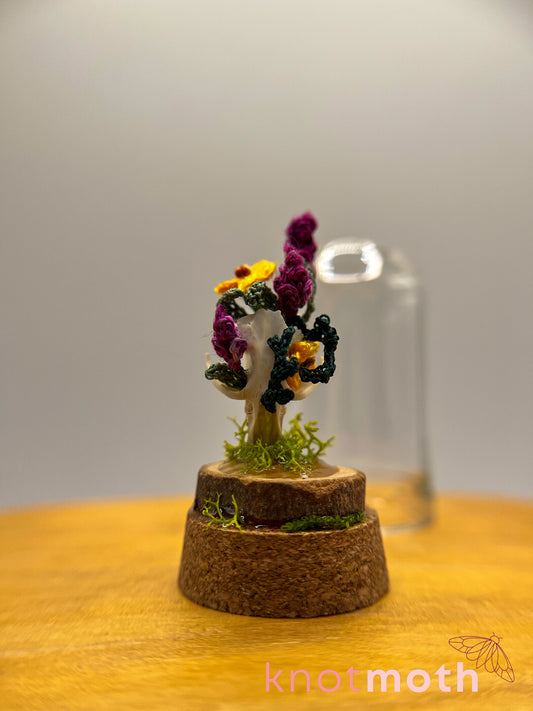 lavender & calendula skull micro crochet cloche jar