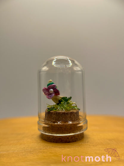 violets & jawbone micro crochet cloche jar