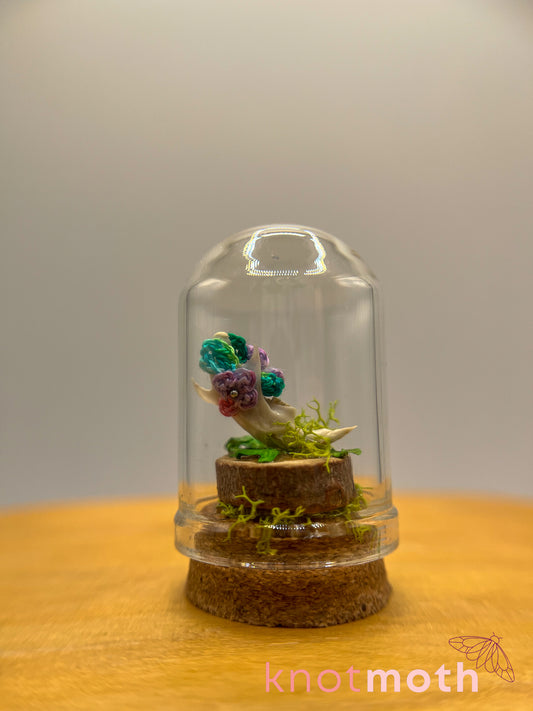 violets & jawbone micro crochet cloche jar