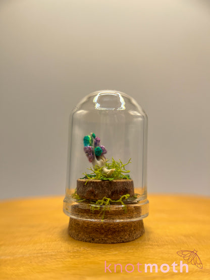violets & jawbone micro crochet cloche jar