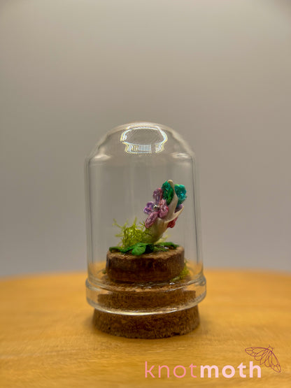 violets & jawbone micro crochet cloche jar