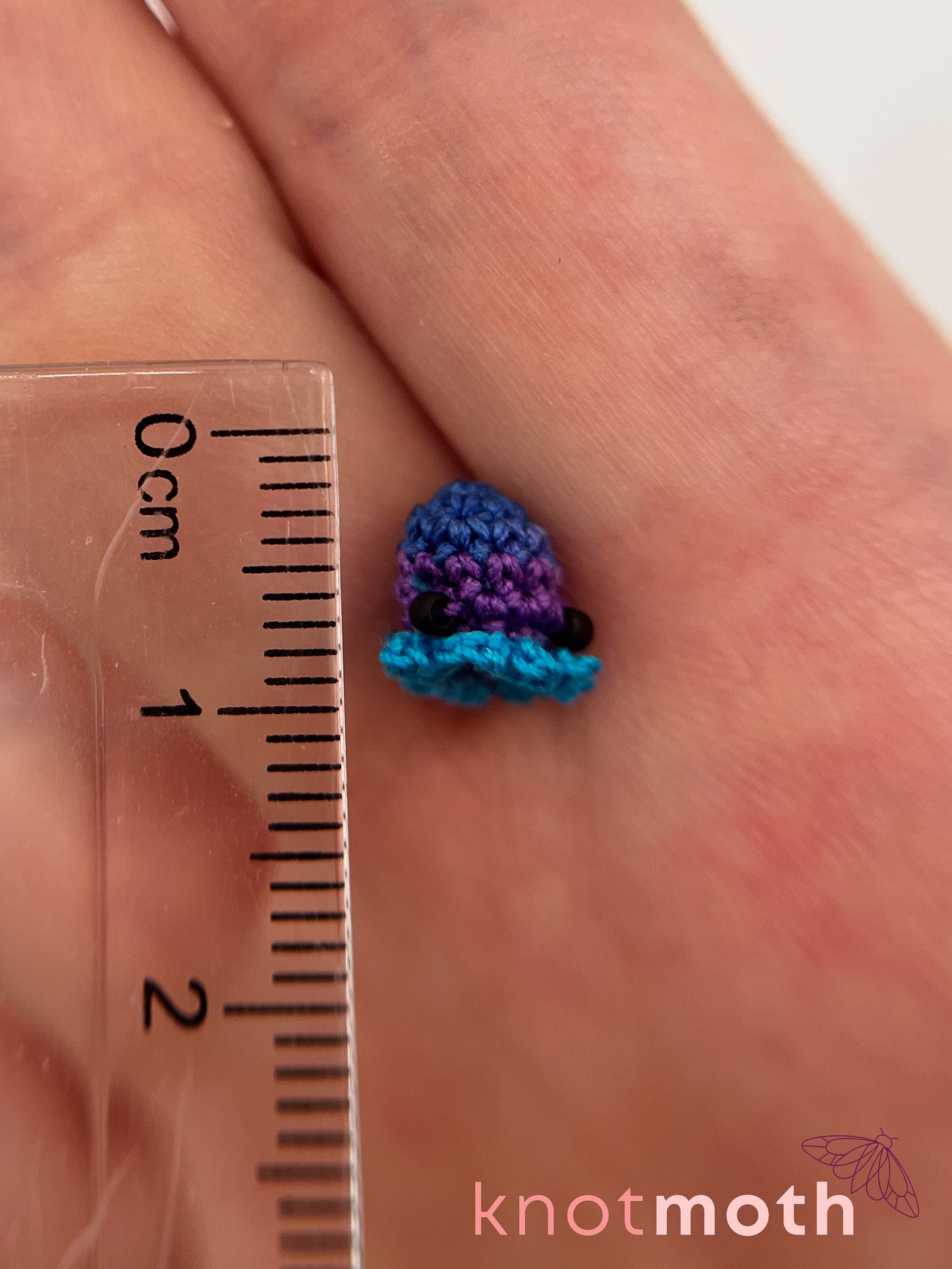 tiny ghost micro crochet trinket jar