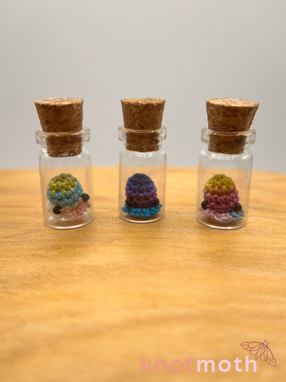 tiny ghost micro crochet trinket jar