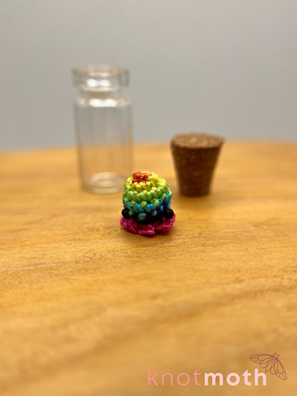 tiny ghost micro crochet trinket jar