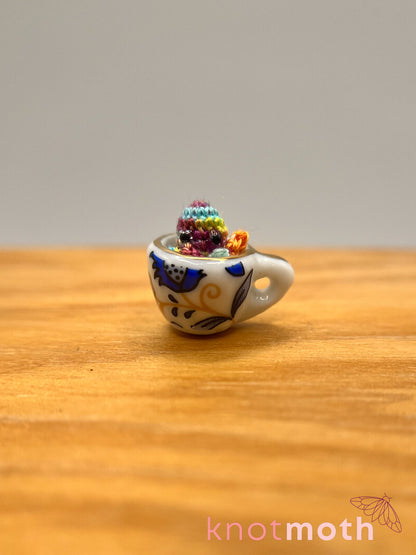 omega octopus micro crochet teacup trinket