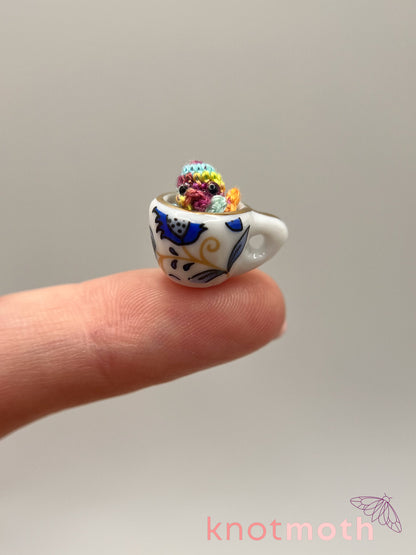 omega octopus micro crochet teacup trinket