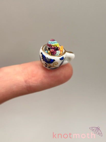 omega octopus micro crochet teacup trinket