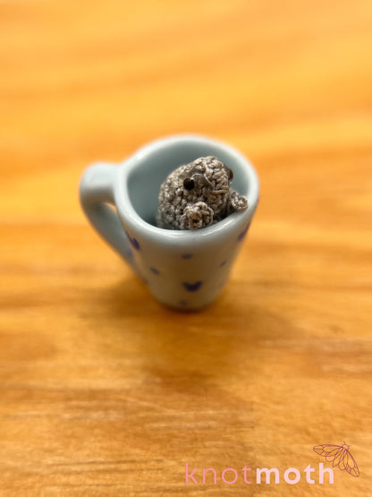 michael manatee micro crochet mug trinket