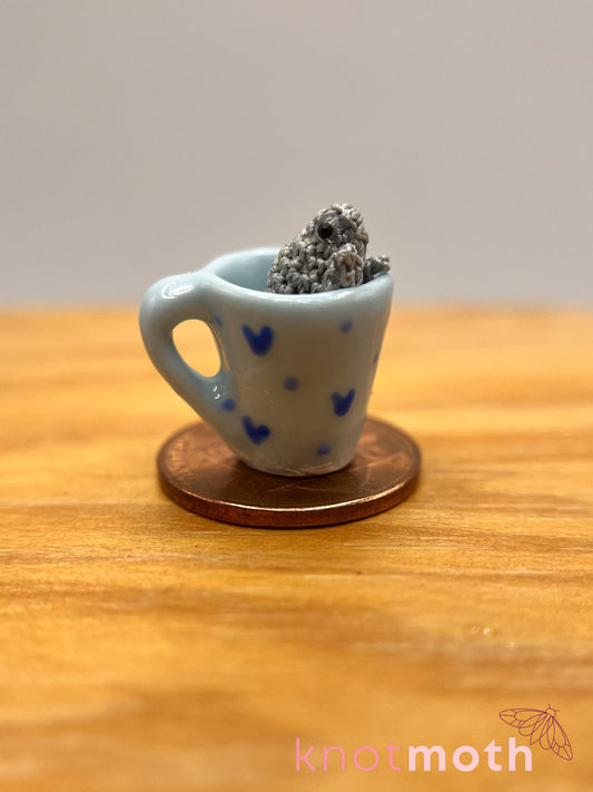michael manatee micro crochet mug trinket