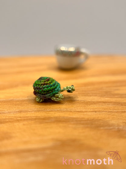 tree turtle micro crochet teacup trinket