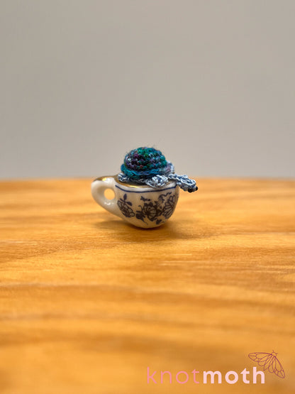 thorn turtle micro crochet teacup trinket
