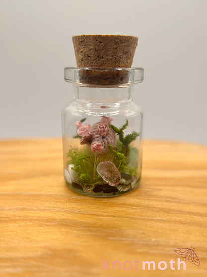 patrick flying pig micro crochet jar