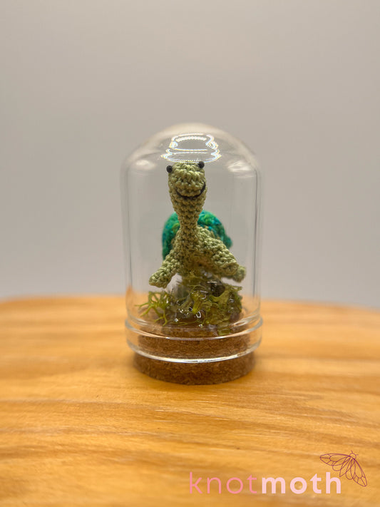 toshio turtle micro crochet cloche jar