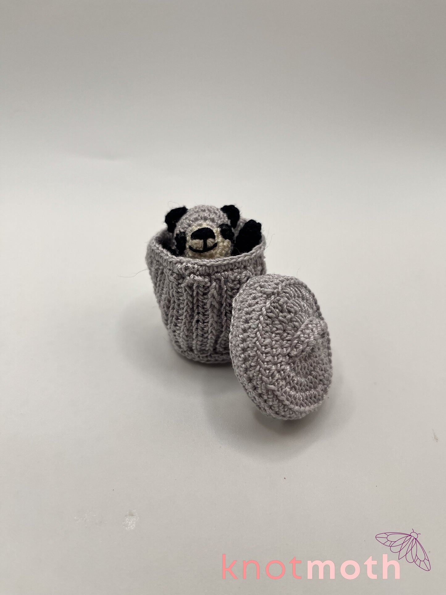 regan raccoon trash panda micro crochet trinket