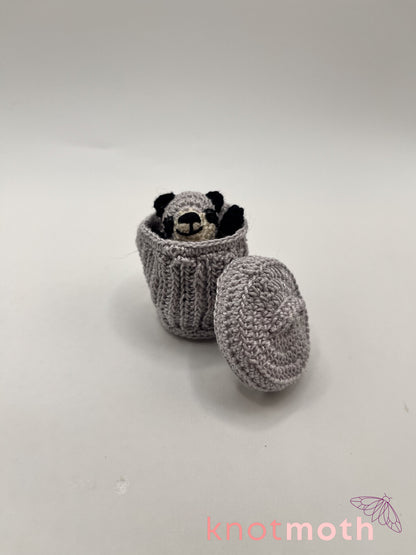 regan raccoon trash panda micro crochet trinket