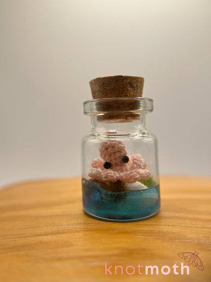 presley octopus glow-in-the-dark micro crochet jar