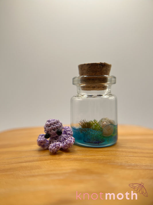 trisha octopus glow-in-the-dark micro crochet jar