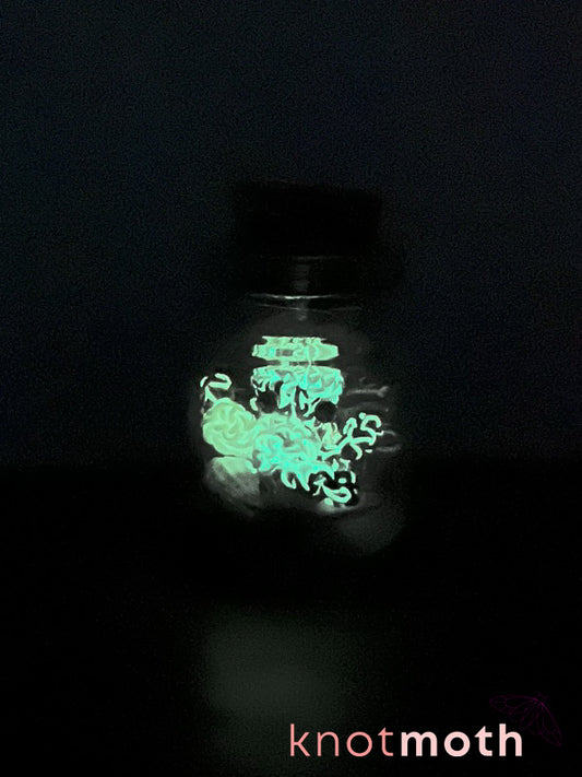 stretch octopus glow-in-the-dark micro crochet jar