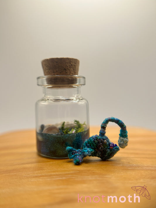 alden anglerfish glow-in-the-dark micro crochet jar