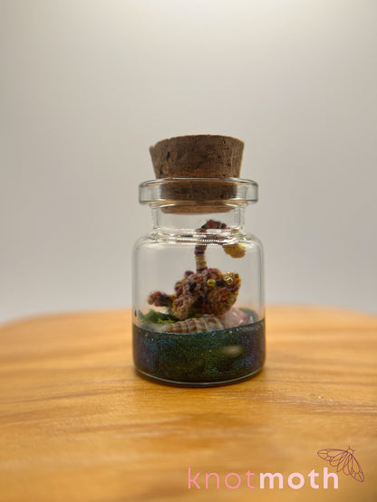 aurelia anglerfish glow-in-the-dark micro crochet jar
