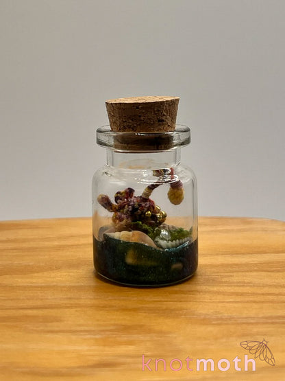 aurelia anglerfish glow-in-the-dark micro crochet jar