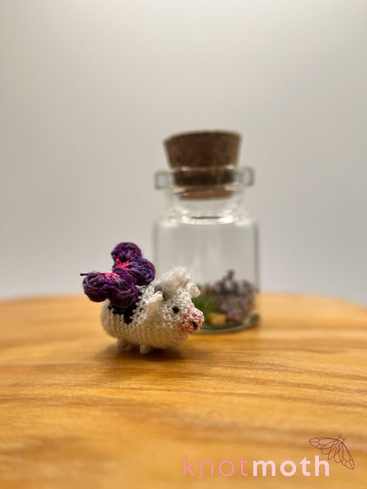 clarabelle cow & briella butterfly micro crochet jar