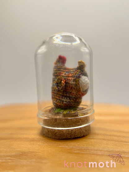 hattie hen & egg micro crochet cloche jar