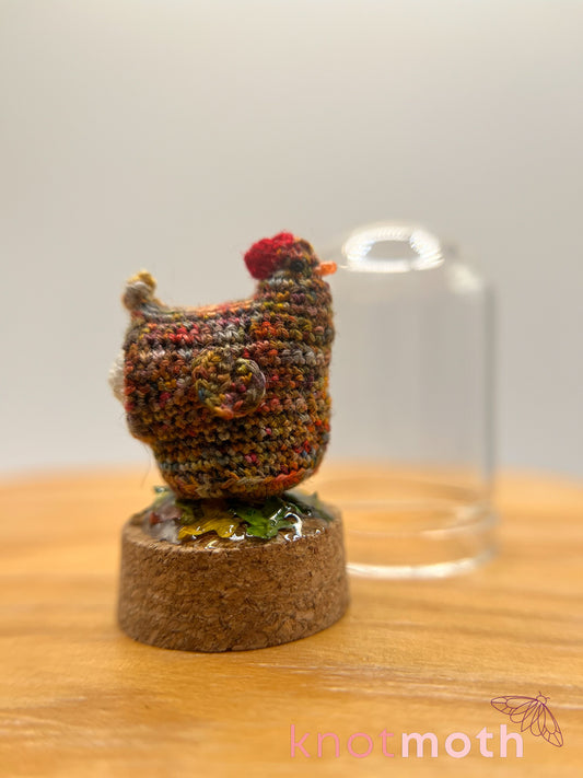 hattie hen & egg micro crochet cloche jar