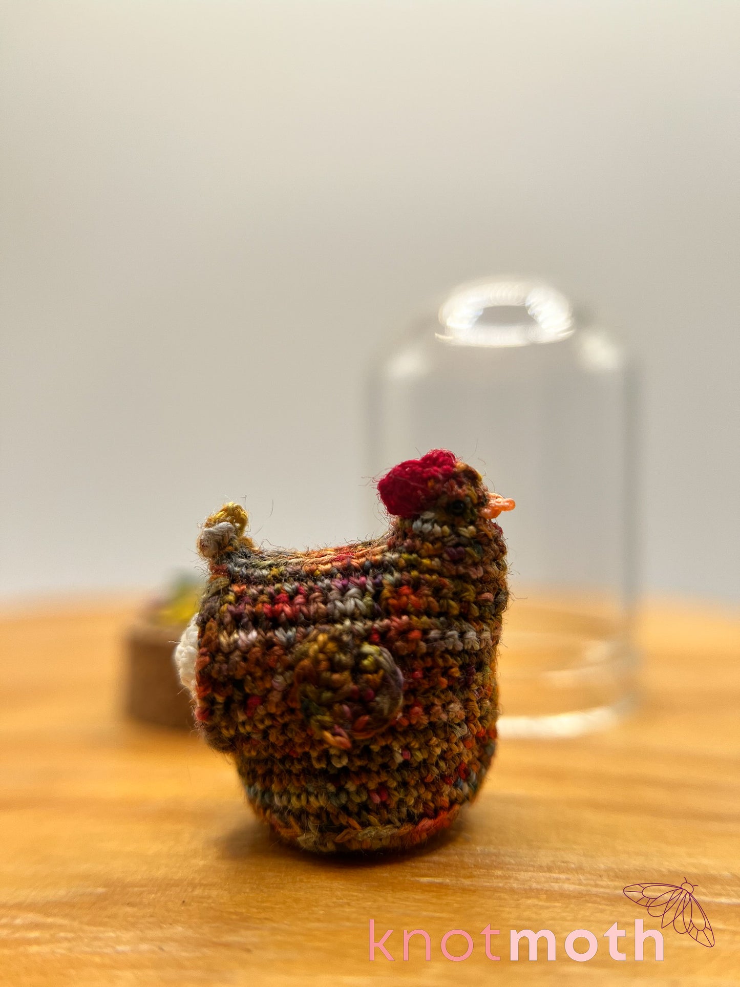 hattie hen & egg micro crochet cloche jar