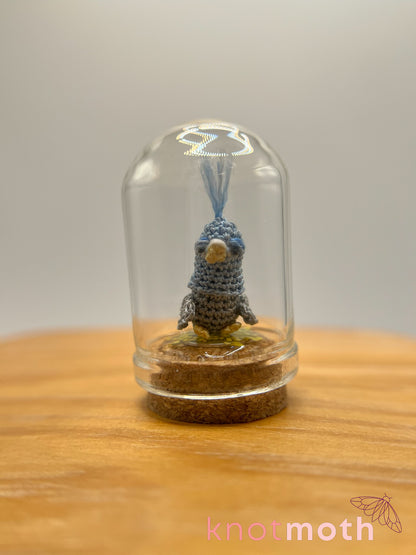 beckett birdie "pigeon" micro crochet cloche jar
