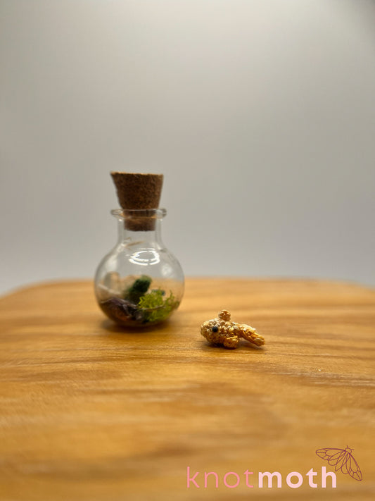 nicole goldfish & seaweed micro crochet trinket jar