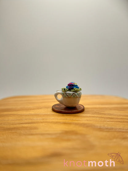 tula turtle micro crochet teacup trinket