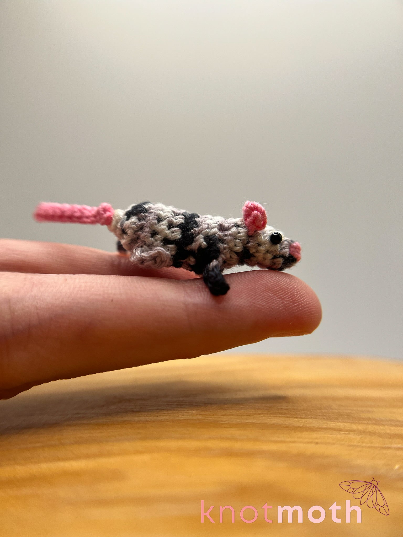 ryan rat micro crochet plush – knot moth