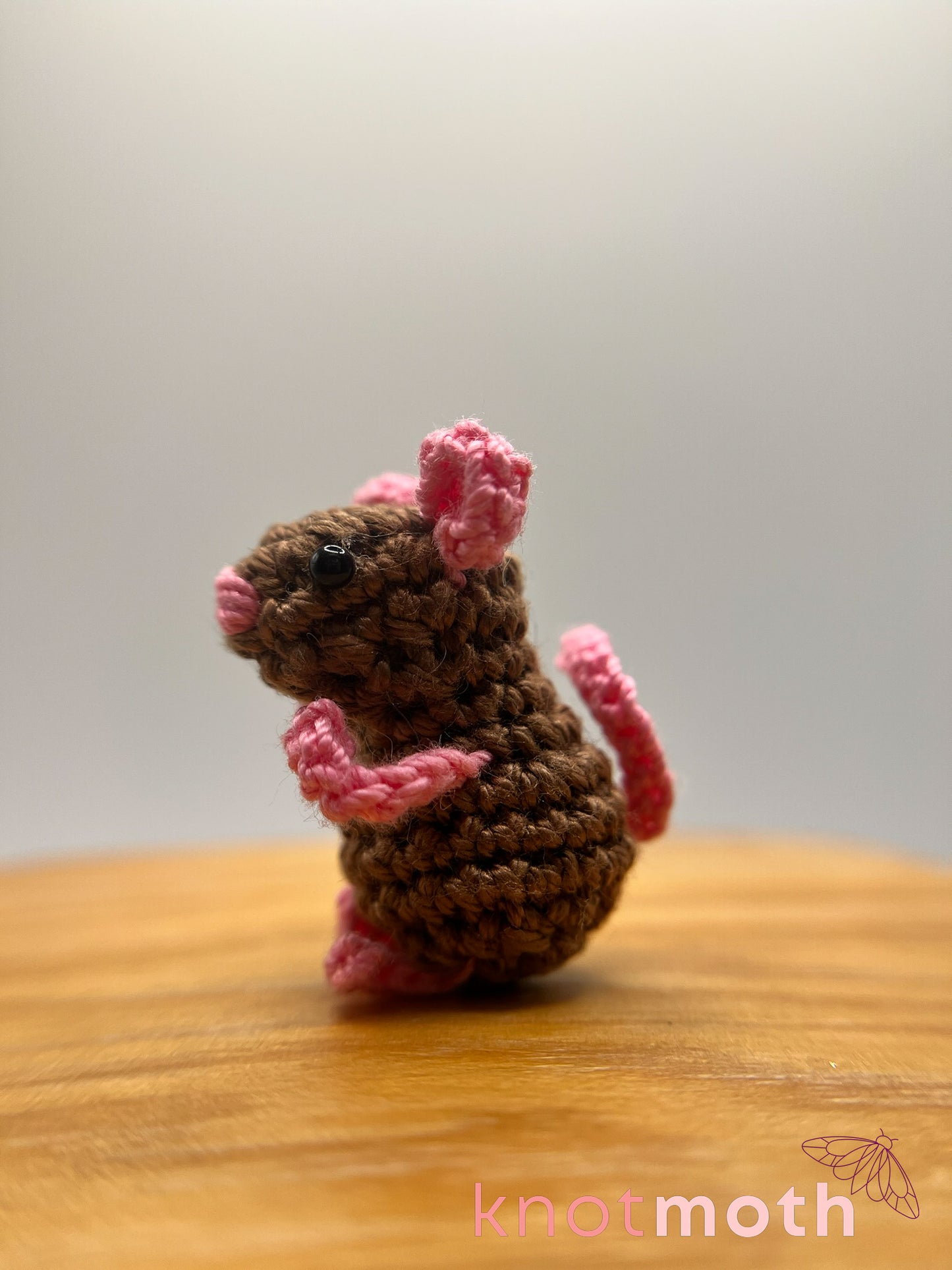 megan mouse & holey cheese micro crochet trinket