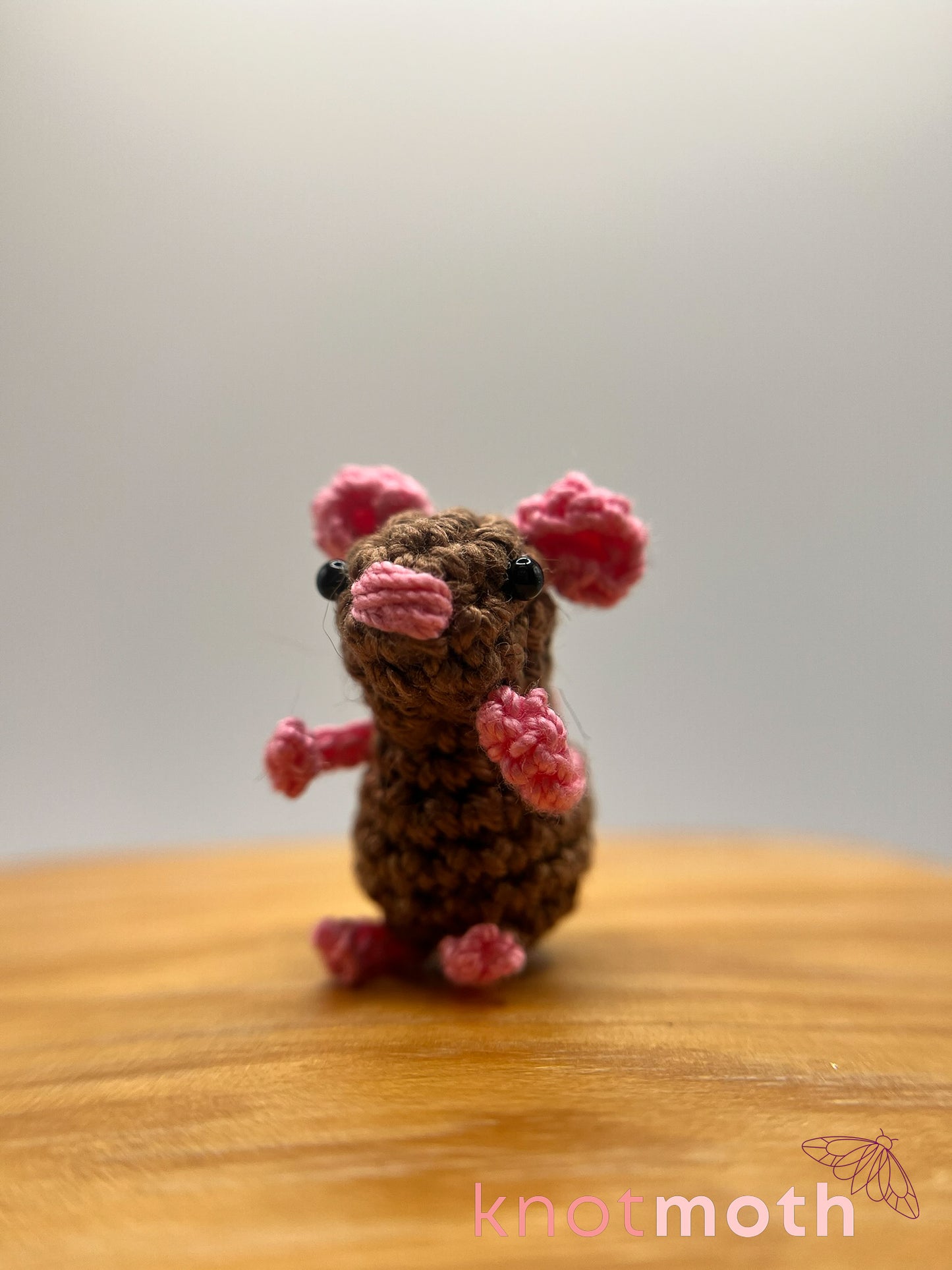 megan mouse & holey cheese micro crochet trinket