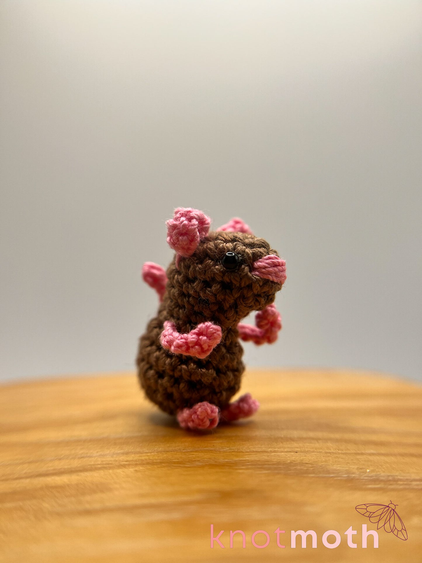 megan mouse & holey cheese micro crochet trinket