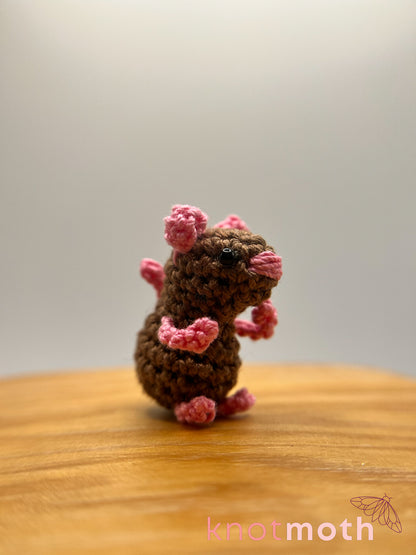 megan mouse & holey cheese micro crochet trinket