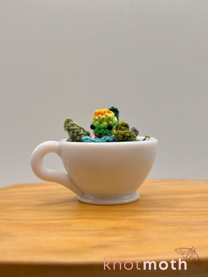 yarrow octopus micro crochet teacup trinket