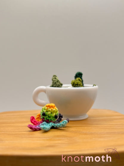 yarrow octopus micro crochet teacup trinket