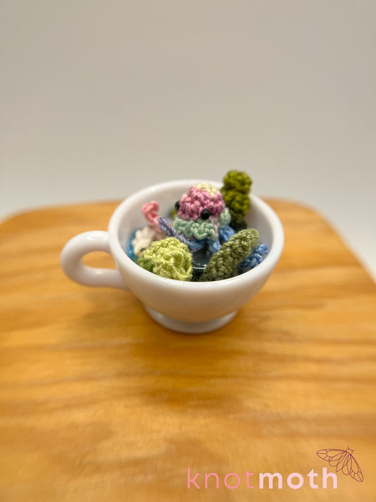 yerba jellyfish micro crochet teacup trinket