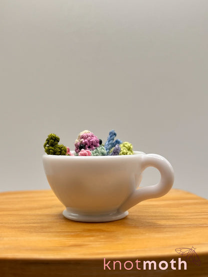 yerba jellyfish micro crochet teacup trinket
