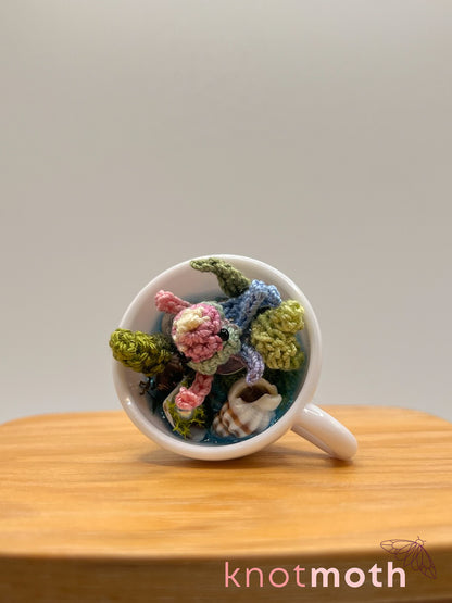 yerba jellyfish micro crochet teacup trinket