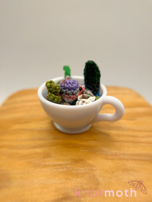 lapsang whale micro crochet teacup trinket