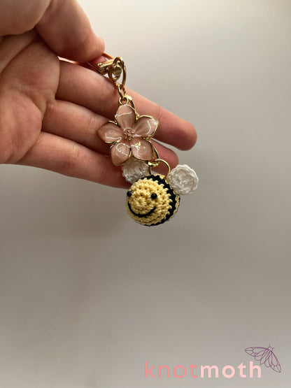 blakely bee micro crochet keychain