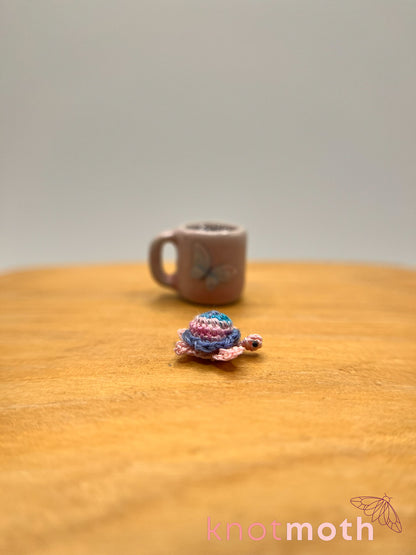 tai turtle micro crochet mug trinket