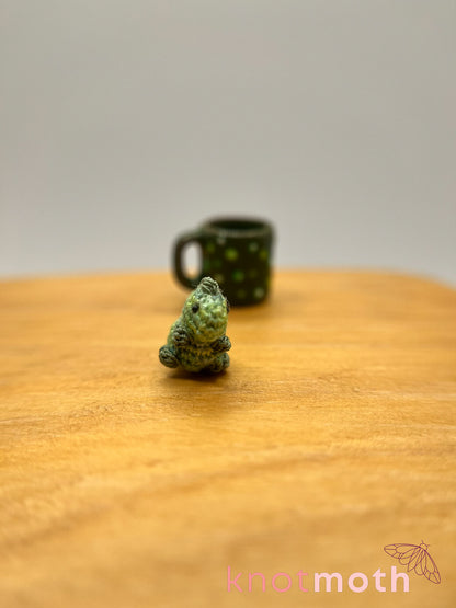 matcha green tea-rex micro crochet mug trinket