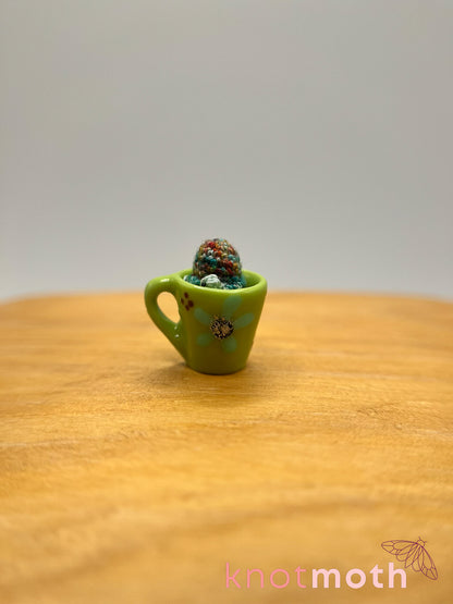 terra turtle micro crochet mug trinket